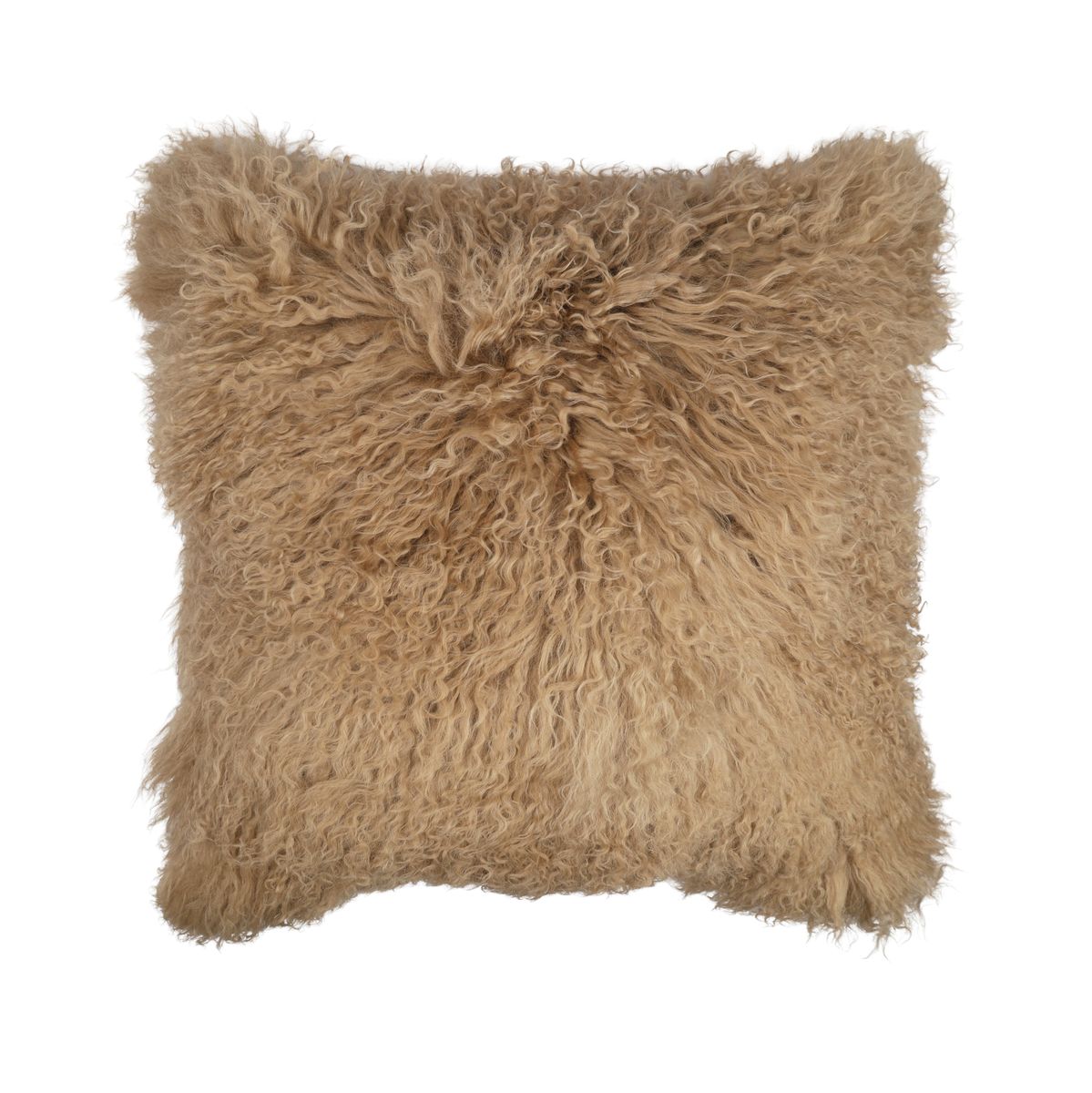 Coussin en peau de mouton tibétain | 50x50 cm Sable Taupe