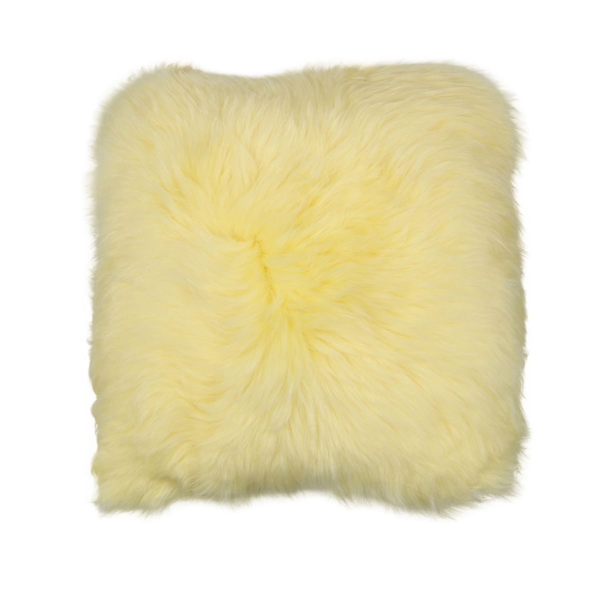 Coussin en peau de mouton longue laine | 35x35 cm Citron