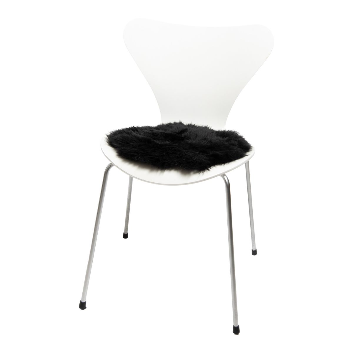 Dessus de siège en peau de mouton | Laine longue | Lot de 2 | Ø35 cm