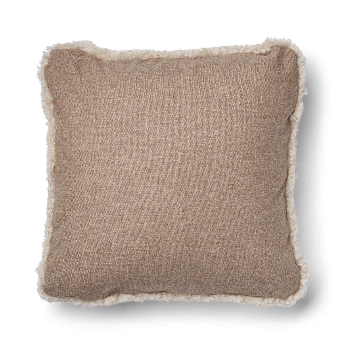 Coussin en laine courte de mouton - 52x52 cm