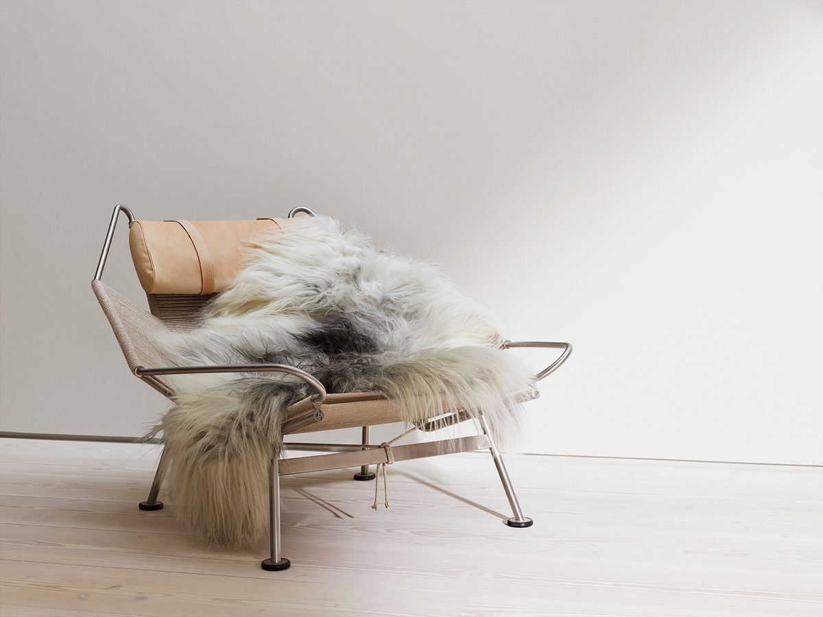 Icelandic Sheepskin | Long Wool | Natural colors | 90 cm Spotted
