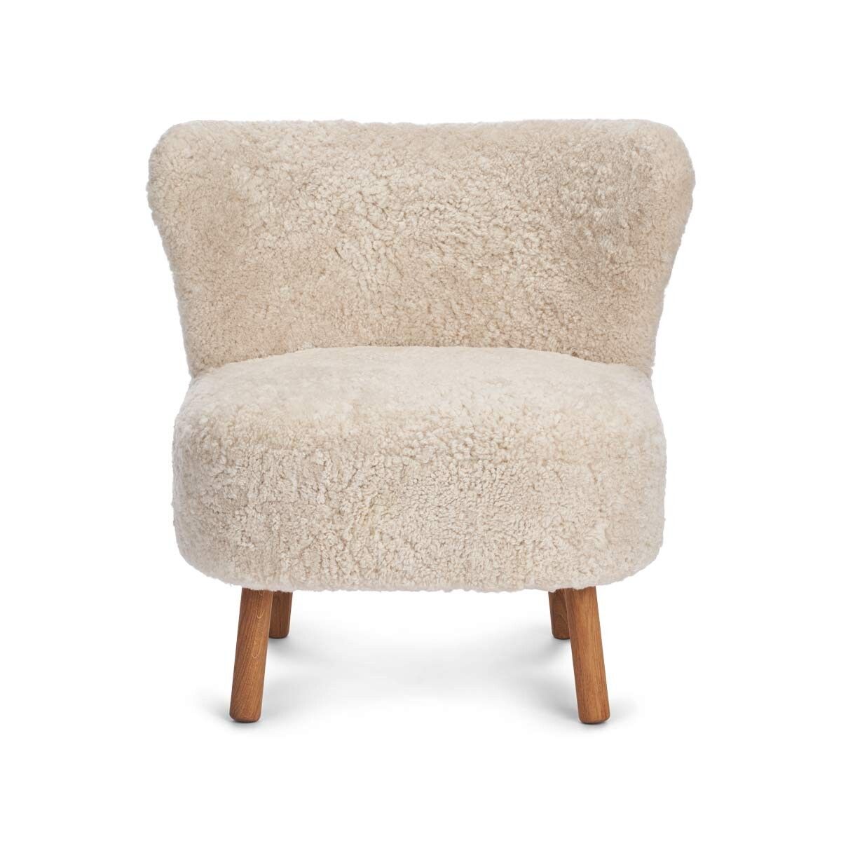 Fauteuil lounge Emil | Laine courte Perle