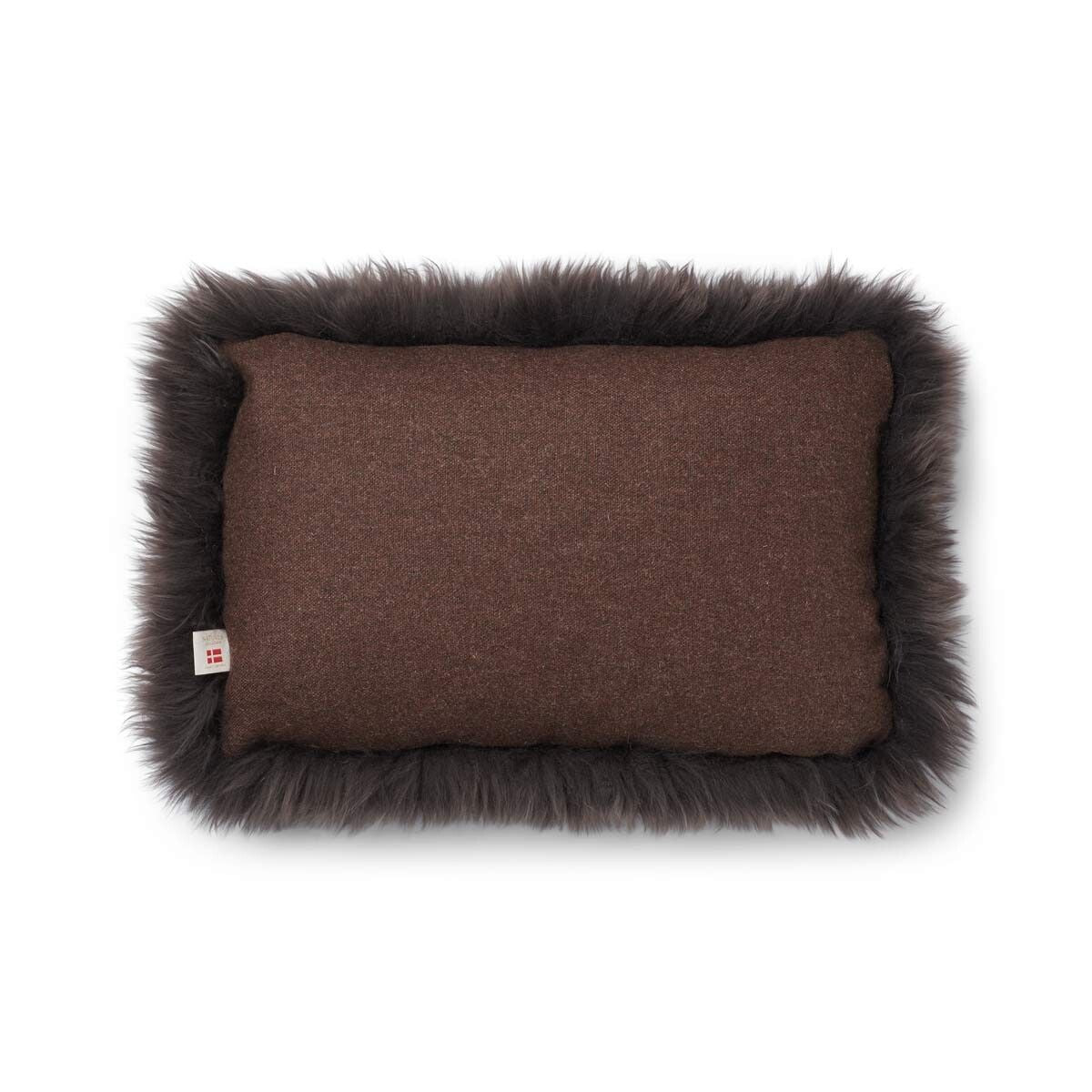 Coussin en peau de mouton longue laine - 34x52 cm