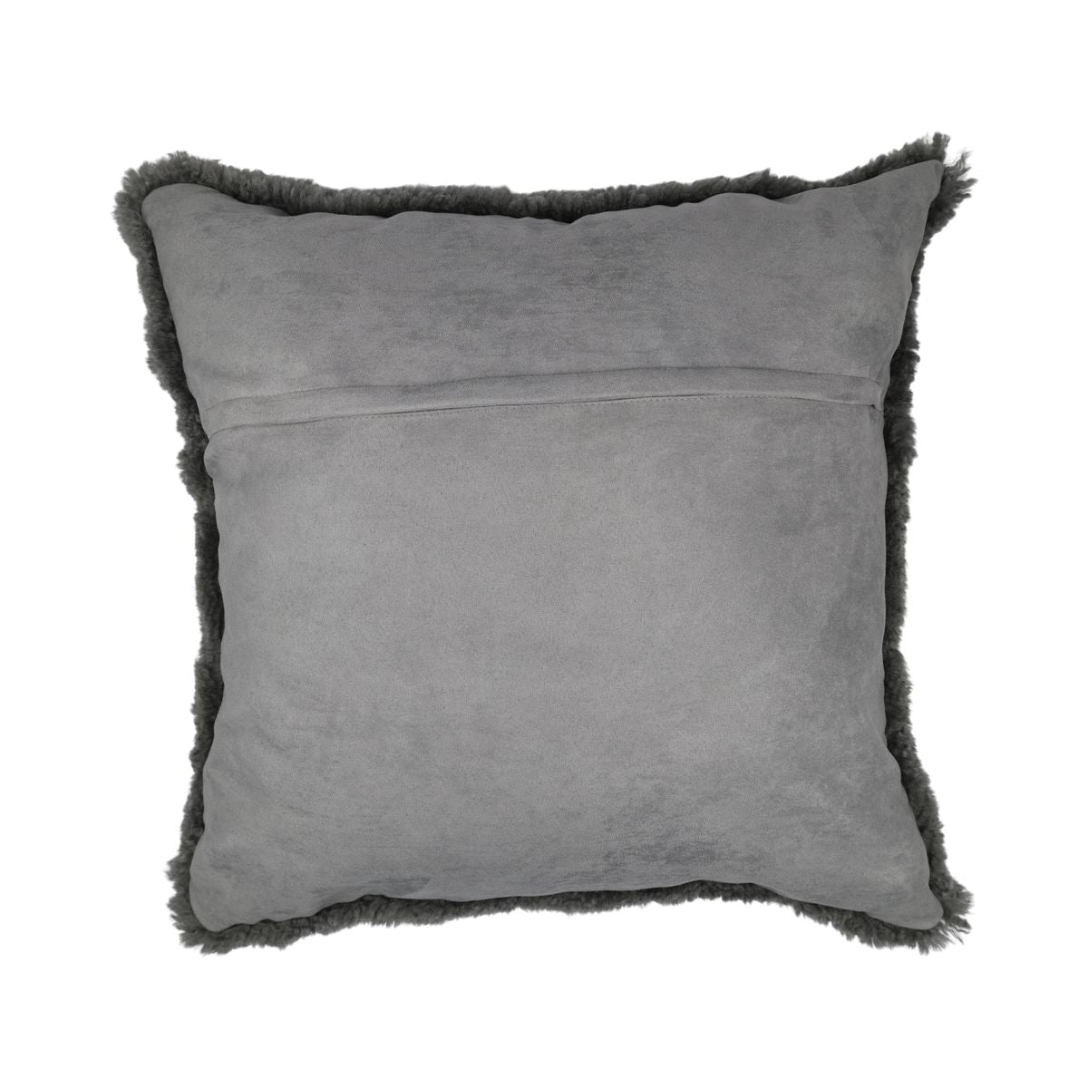 Coussin en peau de mouton | Laine courte | Nouvelle-Zélande | 50x50 cm Scandinavie Gris clair