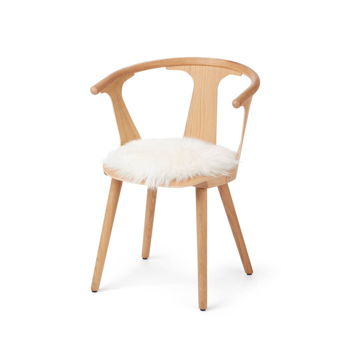 Dessus de siège en peau de mouton | Laine longue | Lot de 2 | Ø35 cm