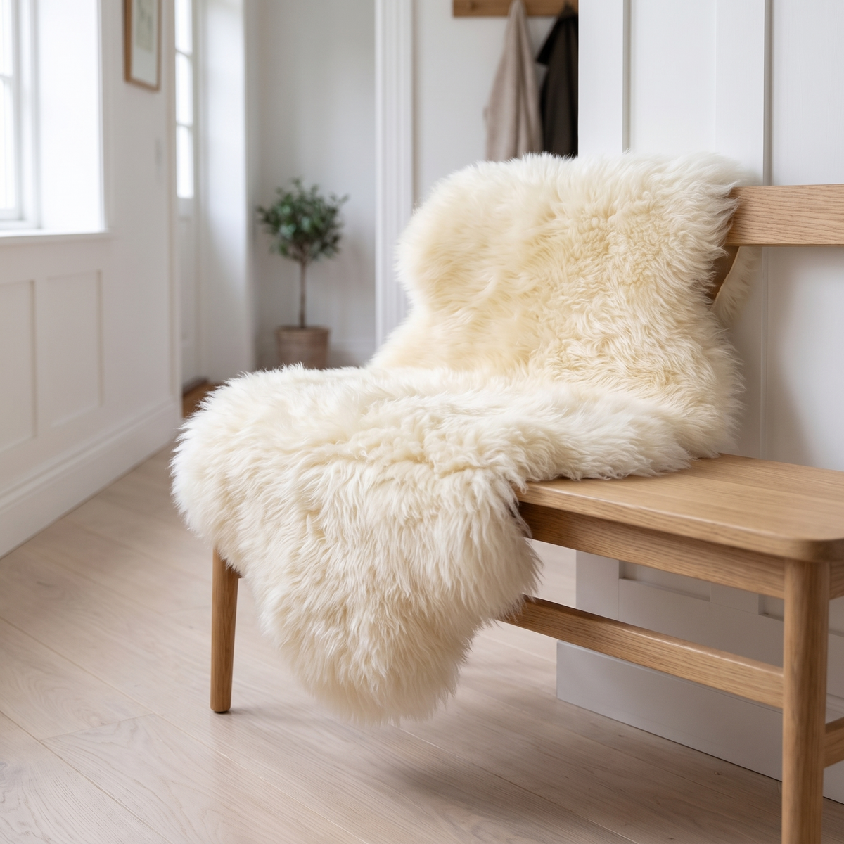 Peau de mouton islandaise | Laine longue | Couleurs naturelles | 100-110 cm Tons foncés