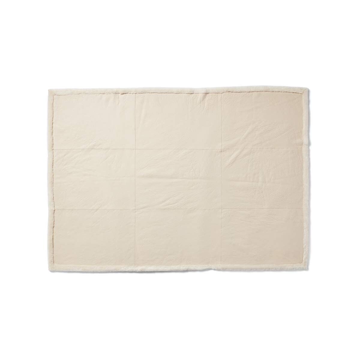 Jeté Angelina | Peau de mouton double face | Laine courte Beige