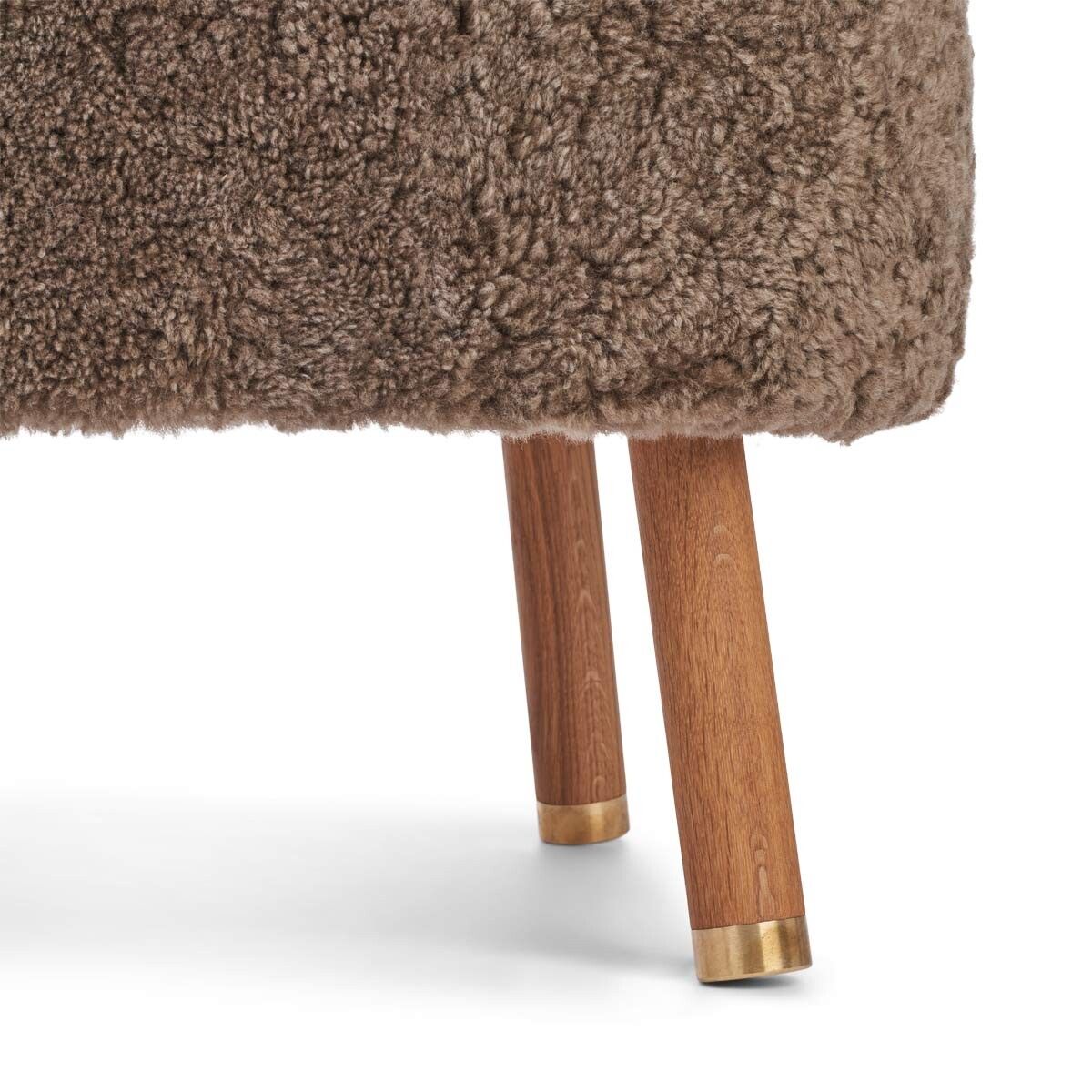 Fauteuil lounge Emil | Laine courte Taupe