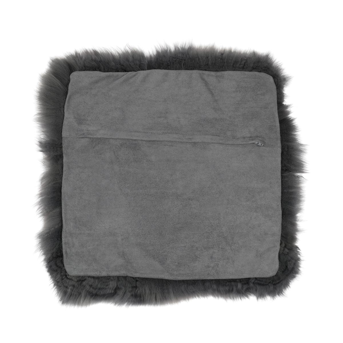 Housse de coussin de siège | Laine longue | Nouvelle-Zélande | 50,5 x 50,5 cm Acier