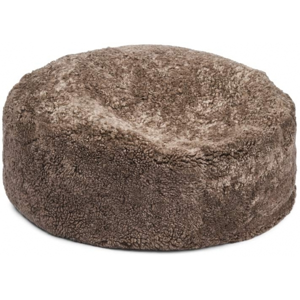 Pouf rond en peau de mouton | Laine courte