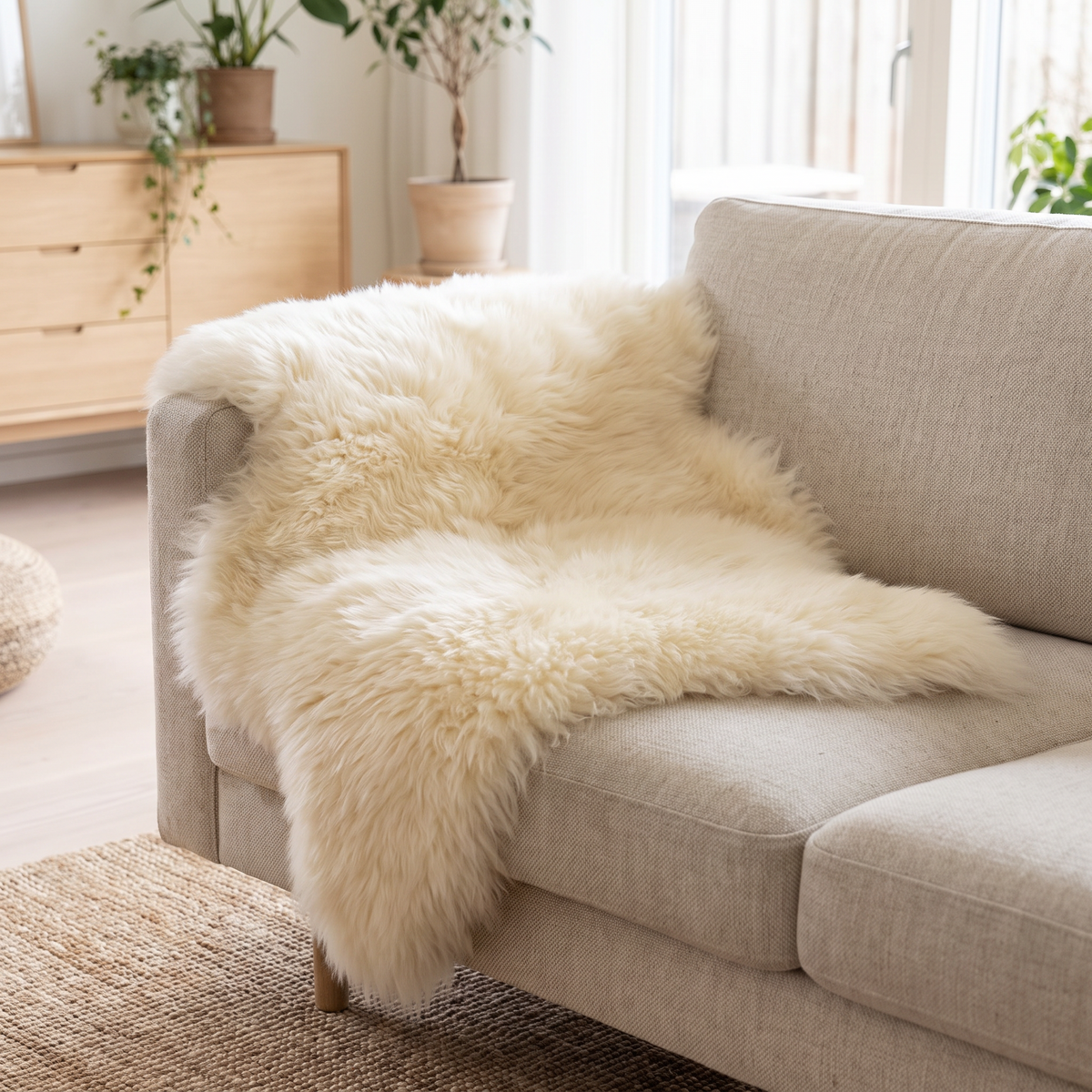 Peau de mouton islandaise | Laine longue | Couleurs naturelles | 100-110 cm Tons foncés
