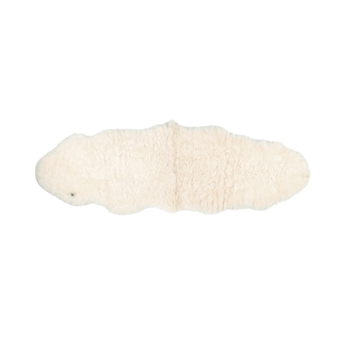 Tapis Double en Peau de Mouton | Islande | Laine Courte | 180x60 cm Blanc Cassé