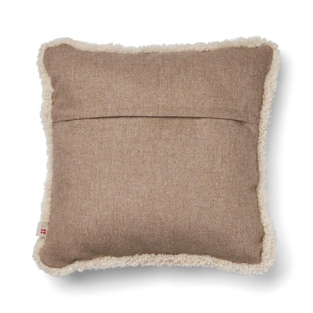 Coussin en laine courte de mouton | garniture SW | 52x52 cm Beige/Perle