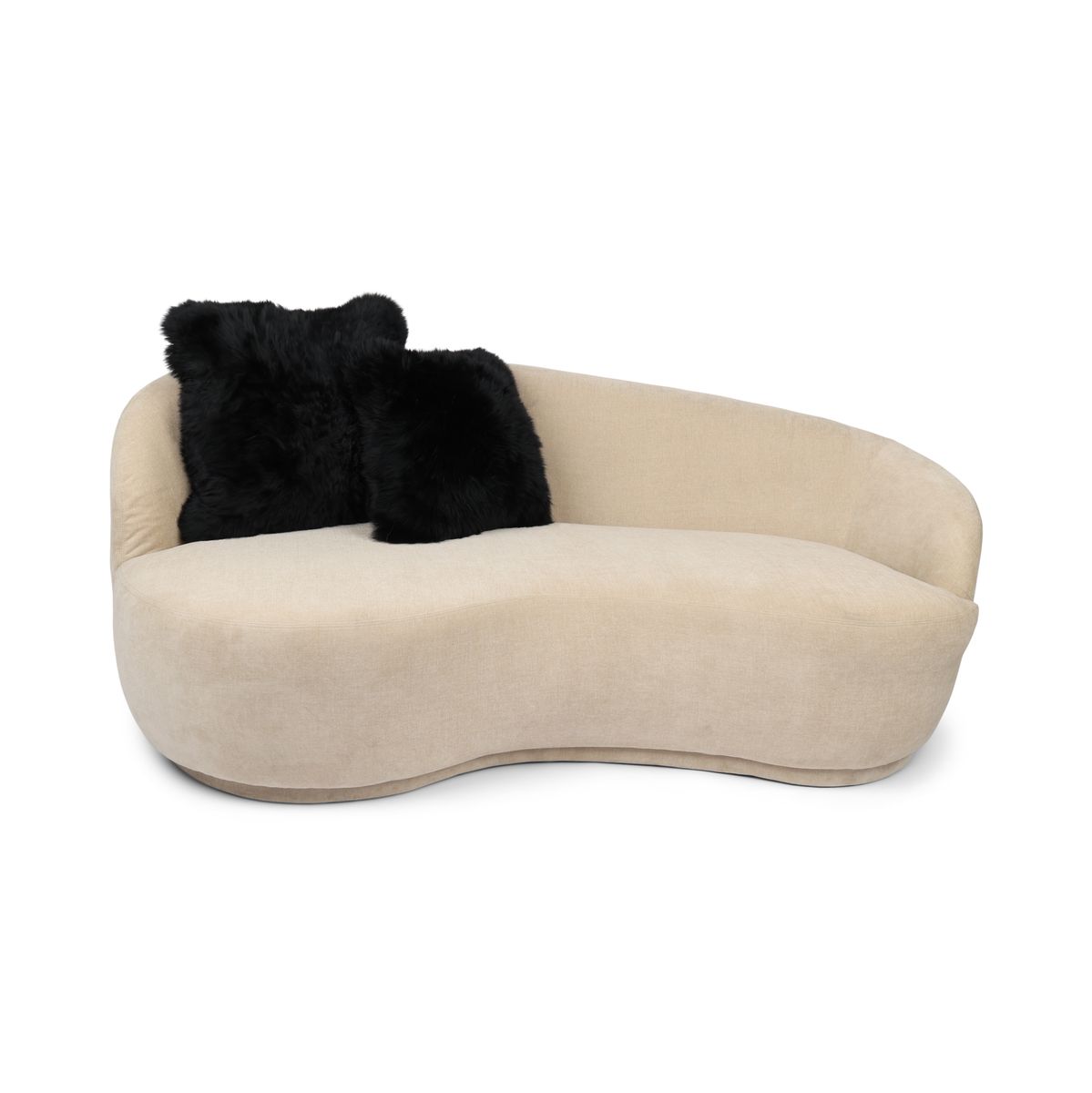 Housse de coussin de siège | Laine longue | Nouvelle-Zélande | 50,5 x 50,5 cm Noir