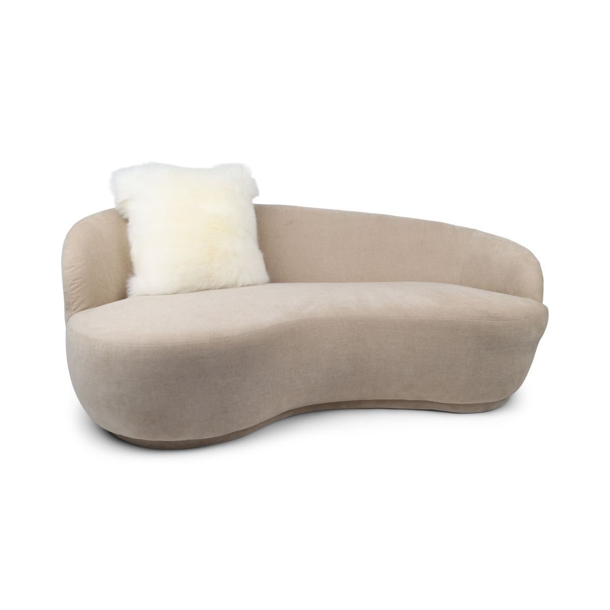 Coussin en peau de mouton Toscana | Poils longs | Double face Blanc