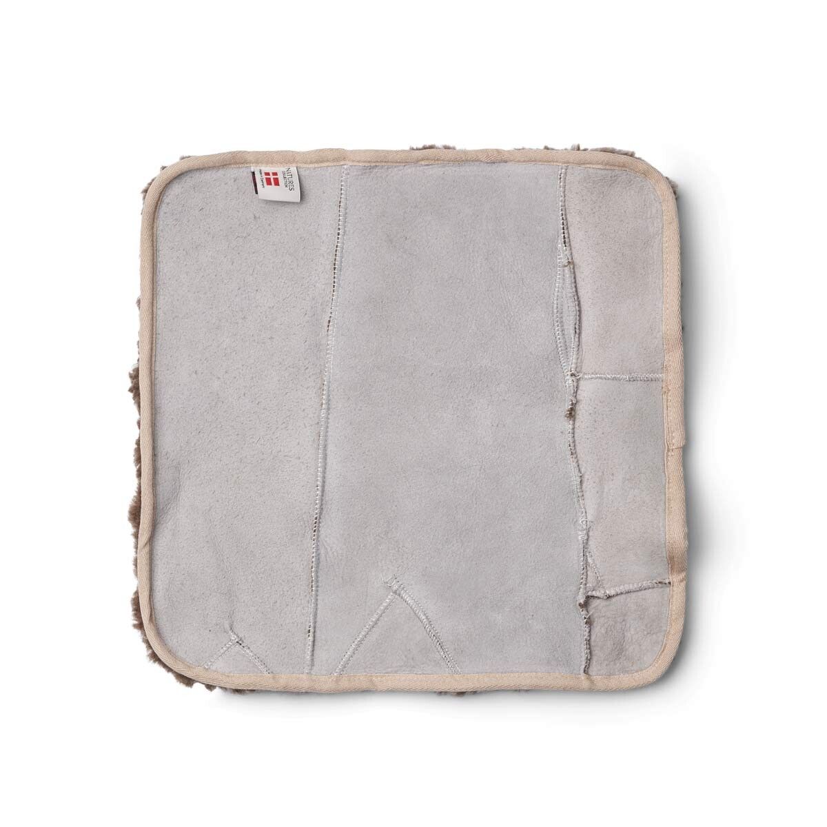 Short Wool Sheepskin Seat Cover Zero Waste Taupe