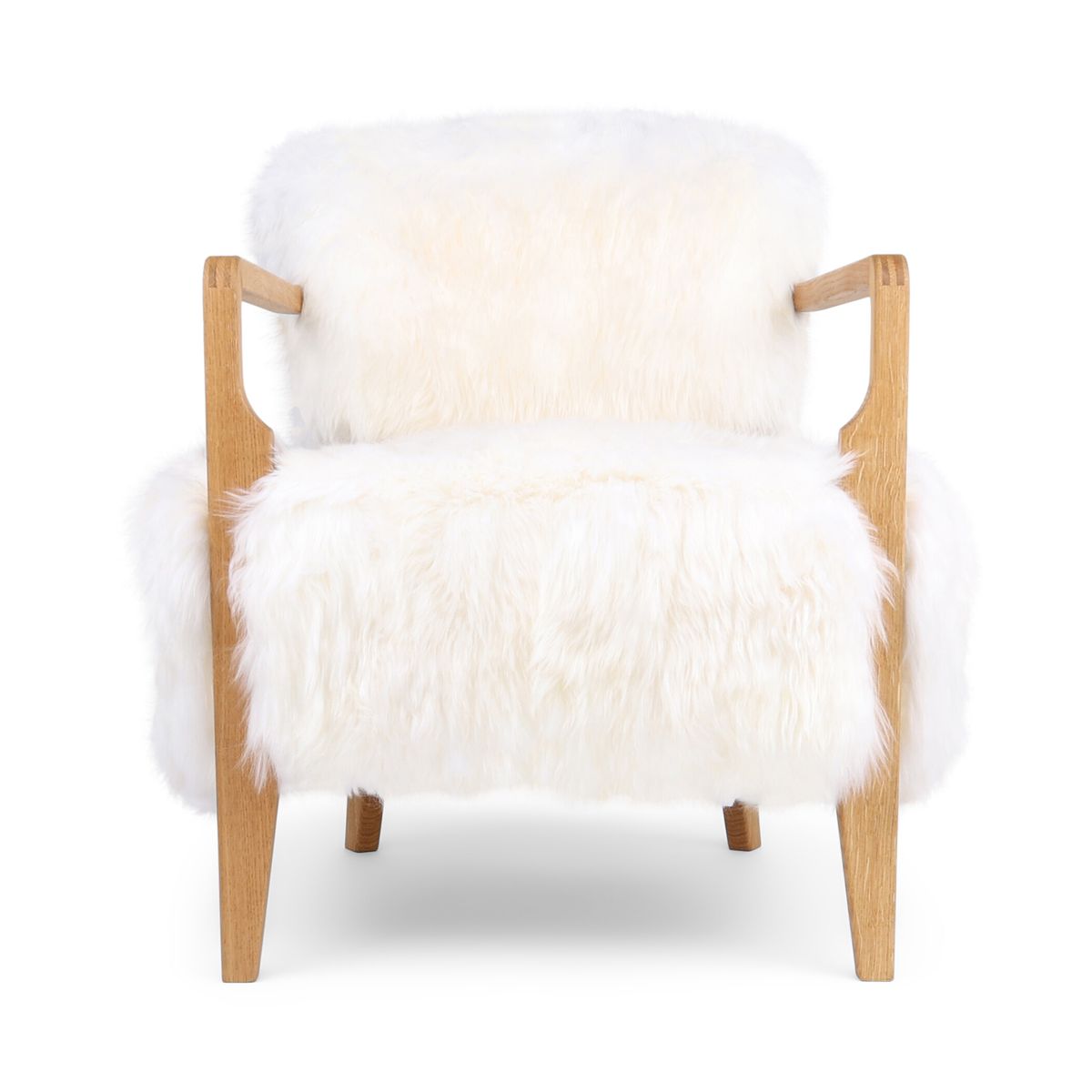 Fauteuil lounge Lina | Peau de mouton de Nouvelle-Zélande | Poils longs Ivoire