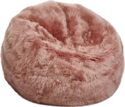 Pouf rond en peau de mouton | Laine longue | Taille L