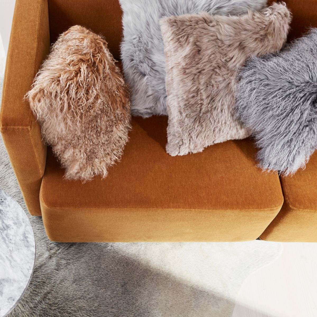 Coussin bouclé | 28x56 cm Lever de soleil arctique