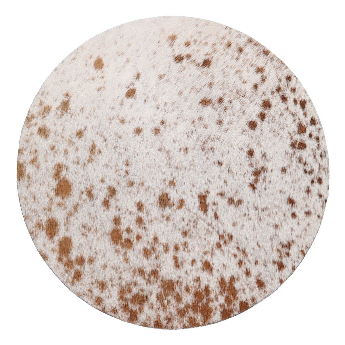 Dessus de siège en cuir de veau | Ø37 cm Sel/poivre/brun/blanc