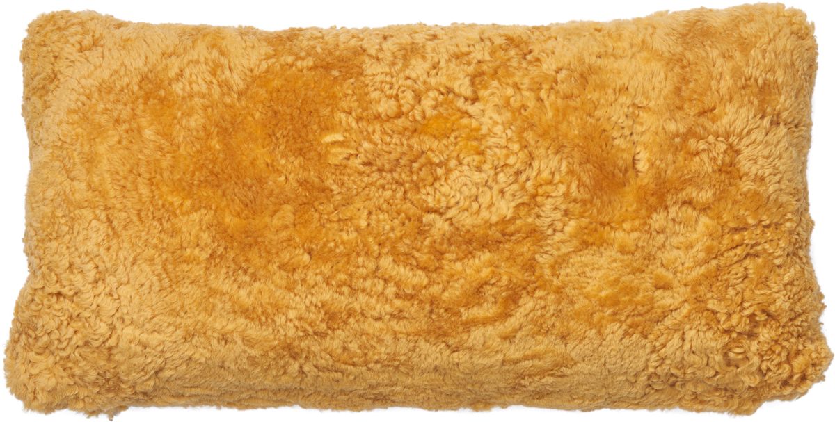 Coussin en laine courte | Double face | 30x60 cm Jaune