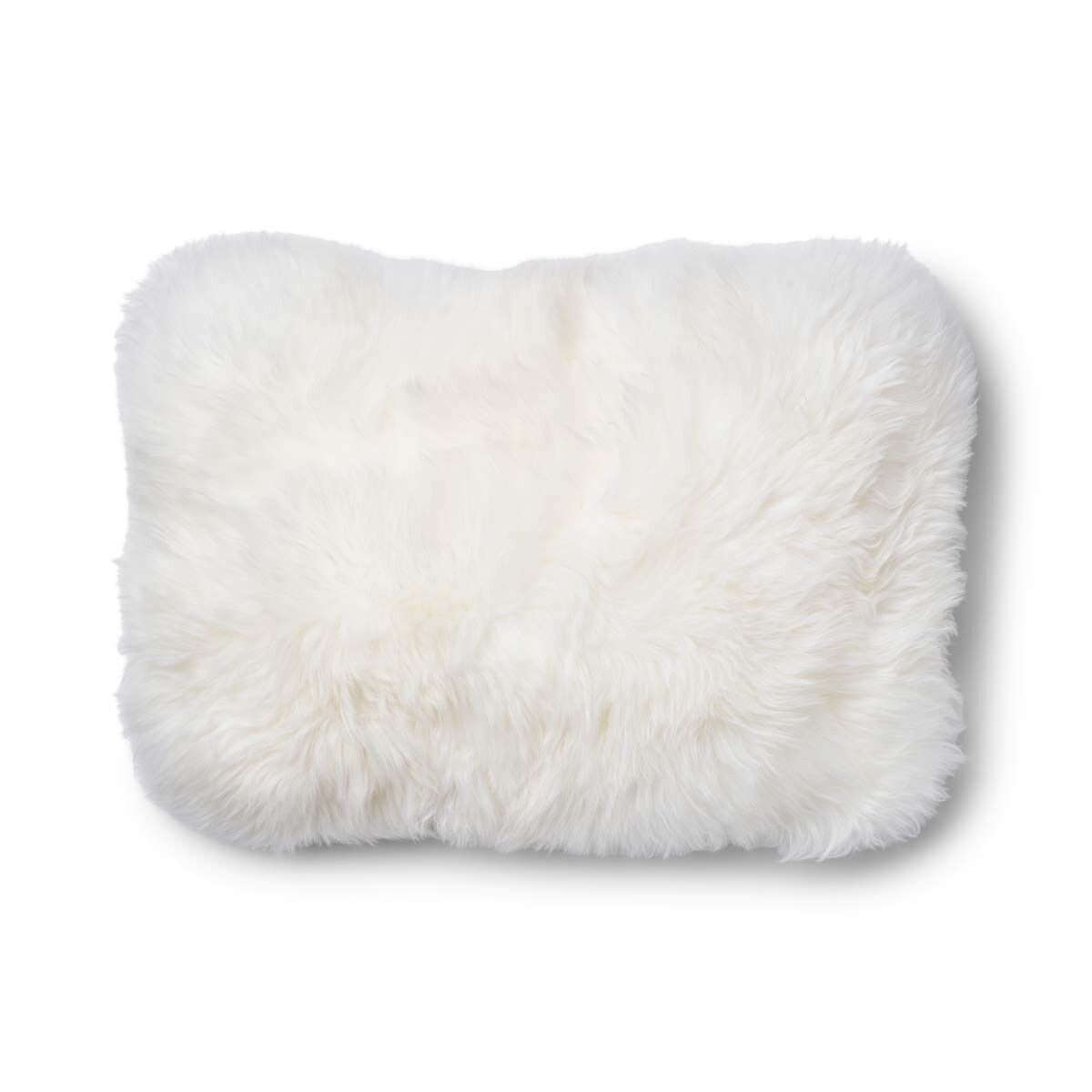 Coussin une face | Laine longue | 52×52 cm | 34x52 cm Avoine-Beige/Ivoire