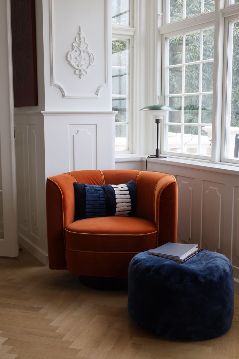 Round Moccasin Pouf | ø55xH36cm Navy Blue