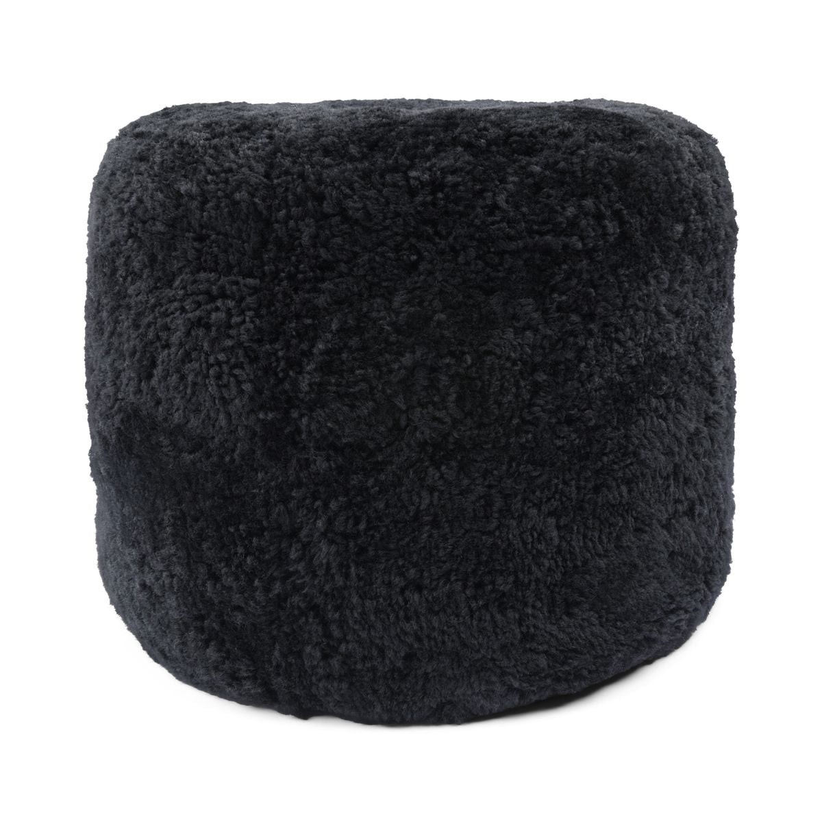 Pouf en peau de mouton bouclée | Laine courte