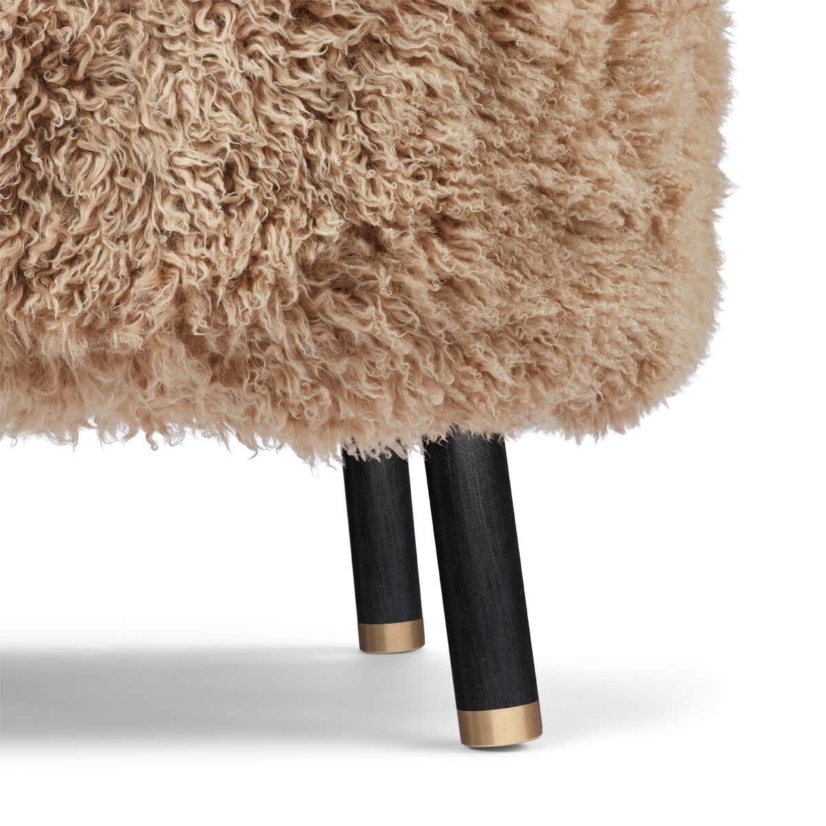 Fauteuil lounge Emil | Laine longue Miel