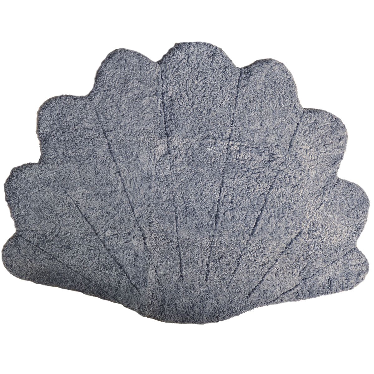Tapis court en laine bouclée en peau de mouton à motif de coquille | 210x150 cm Gris Léger