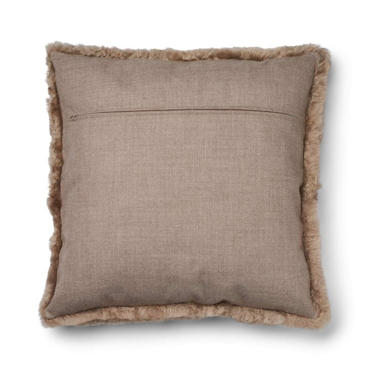 Coussin Alpaga | Laine longue Taupe