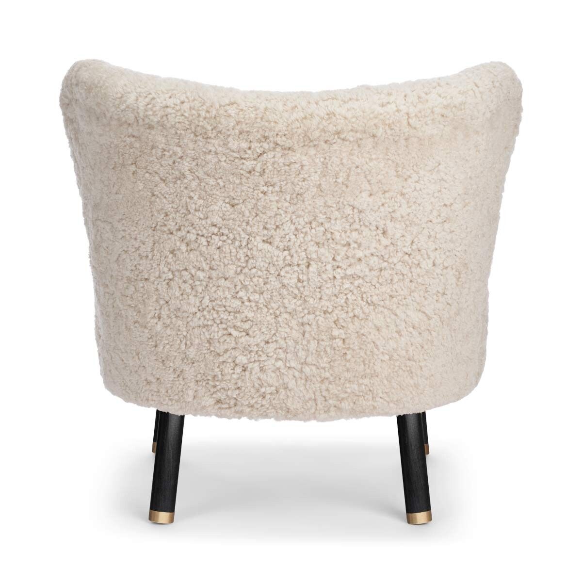 Fauteuil lounge Emil | Laine courte Perle