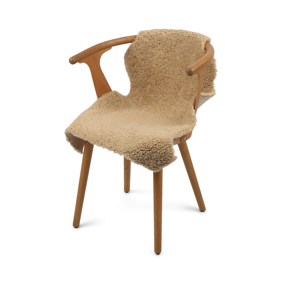 Peau de mouton bouclée à laine courte 100 x 60 cm Miel