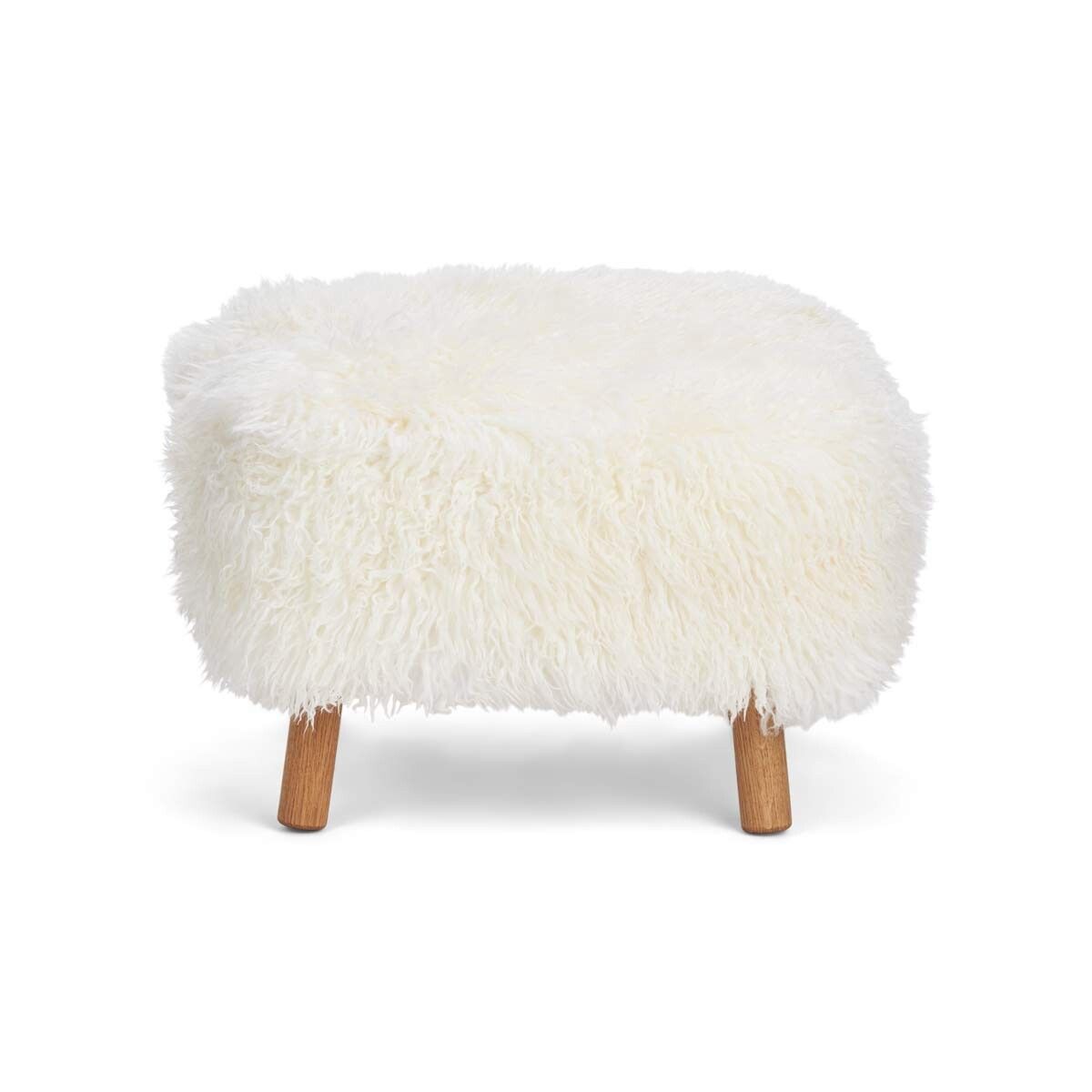 Repose-pieds Emily | Peau de mouton  | Laine longue Blanche-Neige