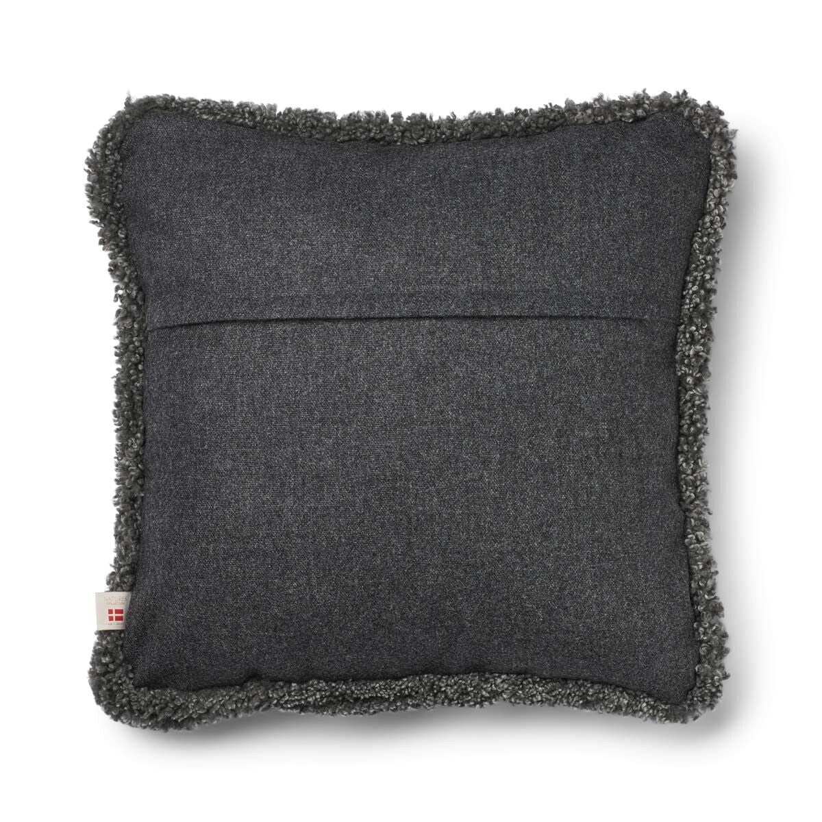 Coussin en laine courte de mouton | garniture SW | 52x52 cm Roche/Graphite