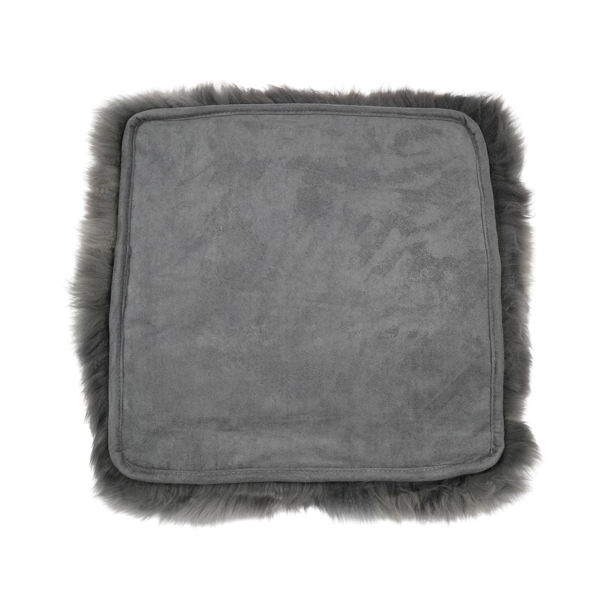 Dessus de siège avec envers | Laine longue | Nouvelle-Zélande | 40 × 40 cm Acier