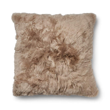 Coussin Alpaga | Laine longue Taupe
