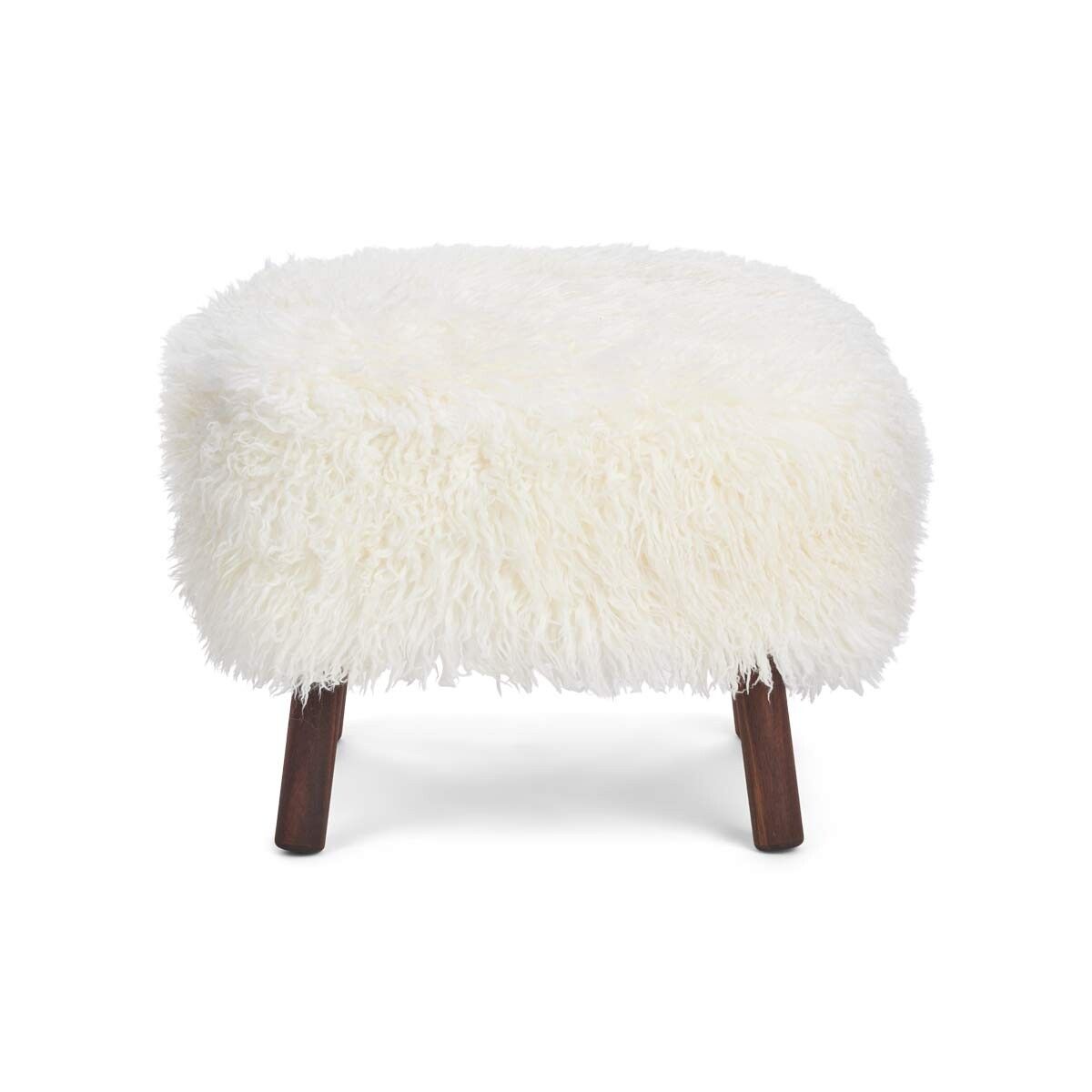 Repose-pieds Emily | Peau de mouton  | Laine longue Blanche-Neige