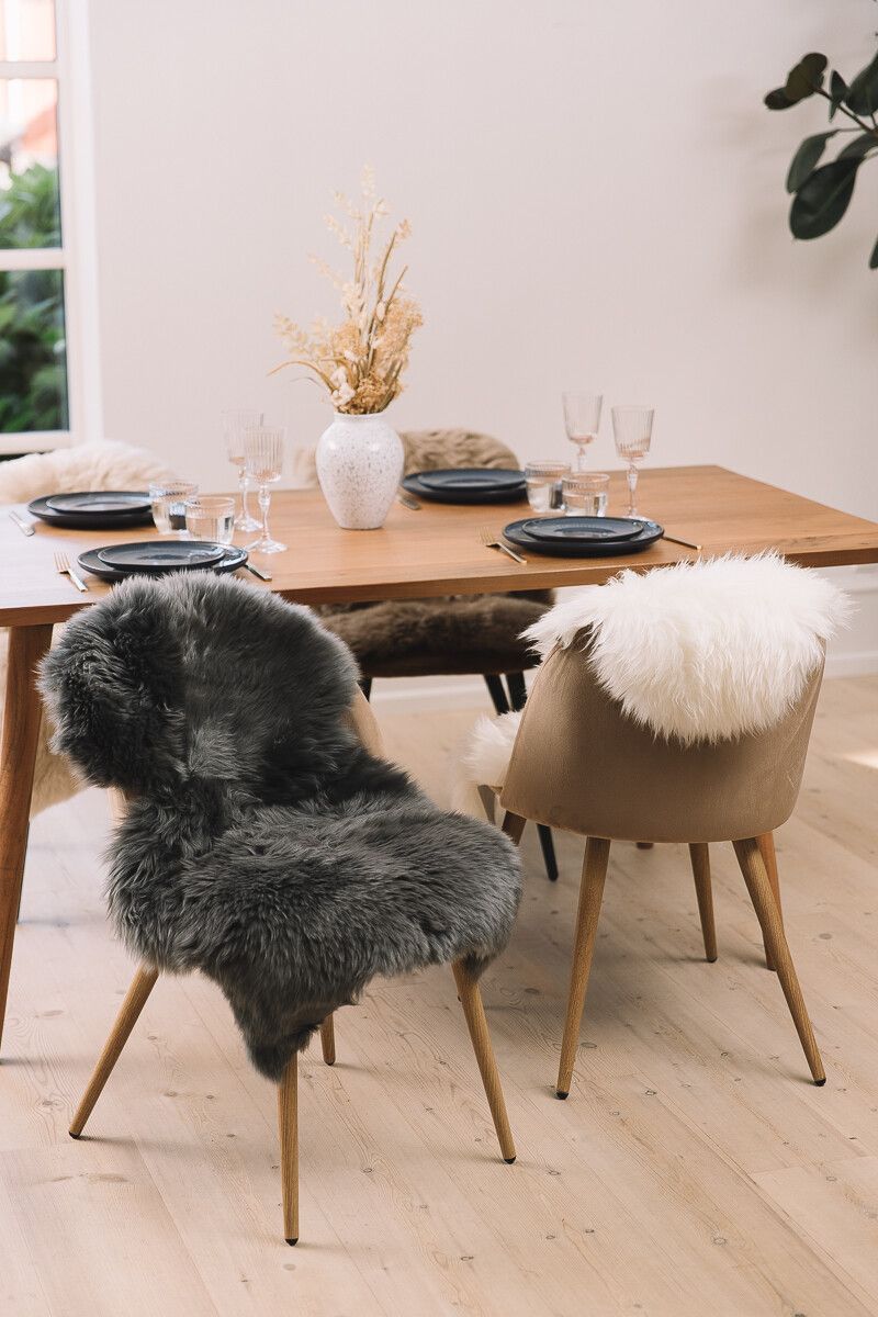 Tapis en peau de mouton mérinos | Laine longue | 90x60 cm Linge