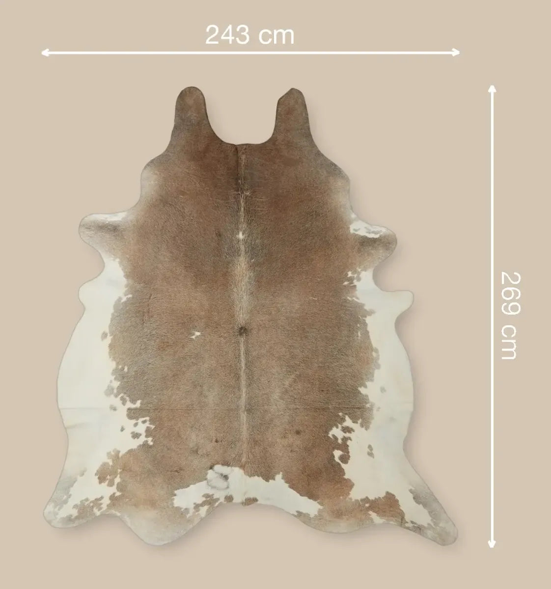 Tapis en peau de vache | Gris Beige | 4,22 sqm Beige Gris