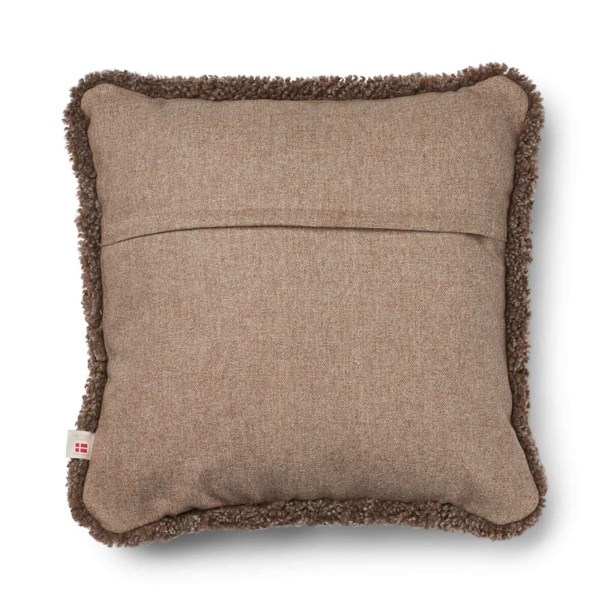 Coussin en laine courte de mouton | garniture SW | 52x52 cm Beige/Taupe