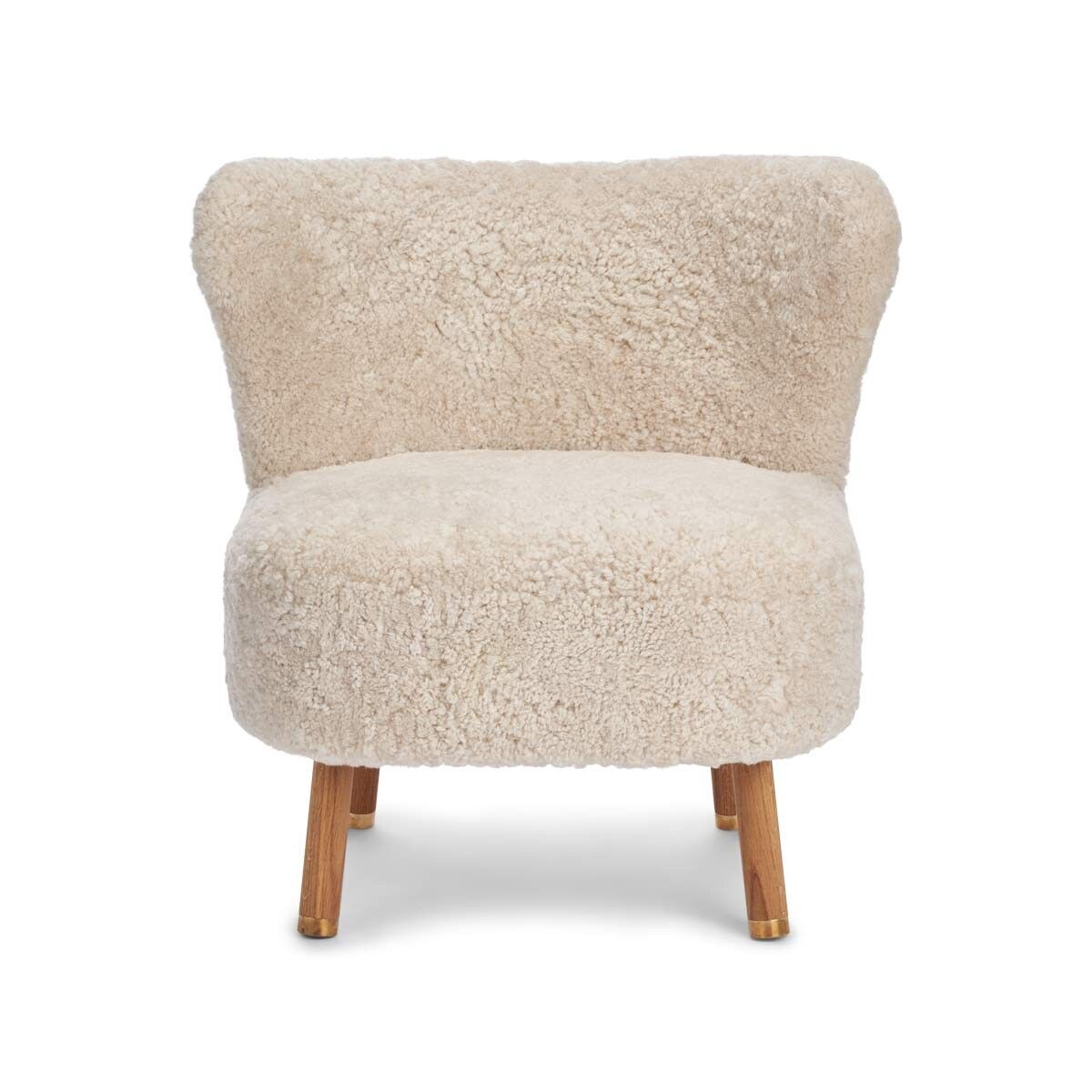 Fauteuil lounge Emil | Laine courte Perle