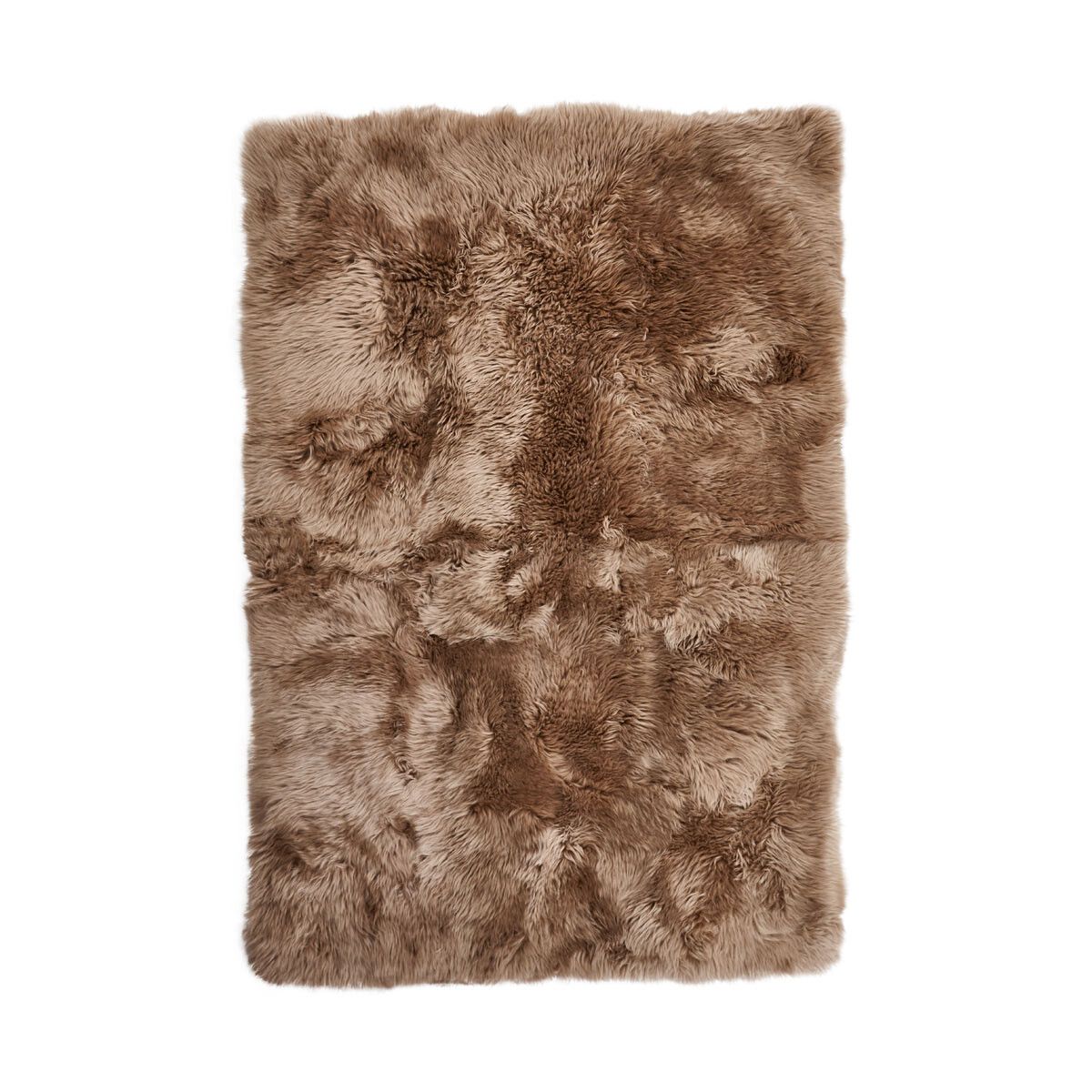 Tapis design en peau de mouton à laine longue Taupe