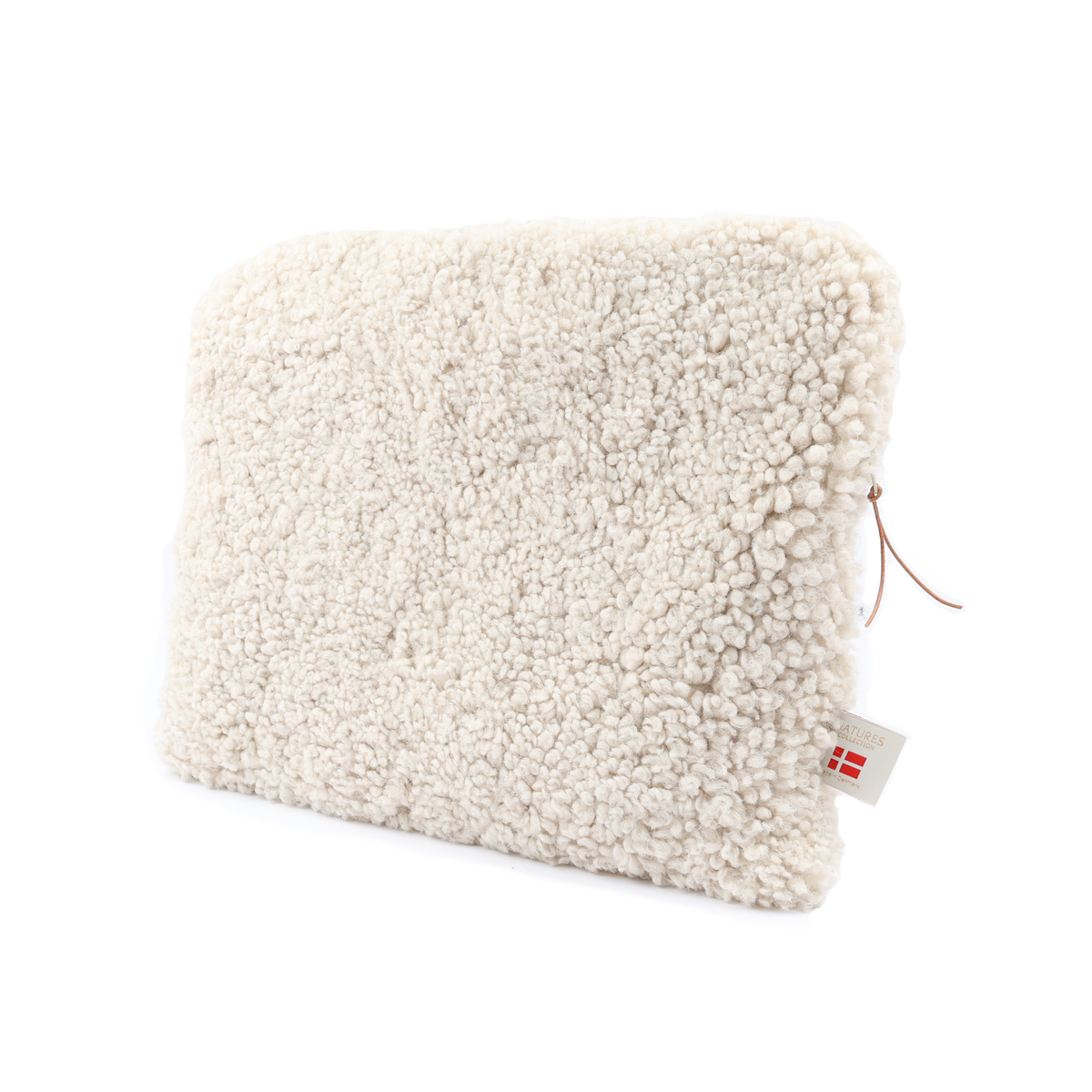 Housse d’ordinateur en peau de mouton | 36 × 28 cm Perle