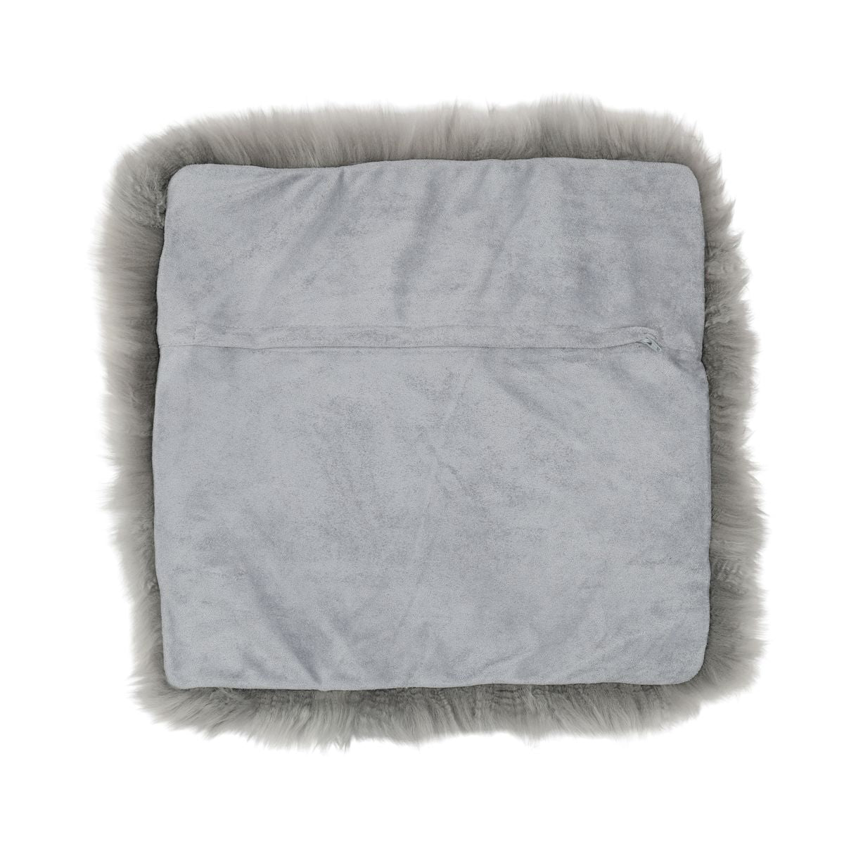 Housse de coussin de siège | Laine longue | Nouvelle-Zélande | 50,5 x 50,5 cm Gris Léger