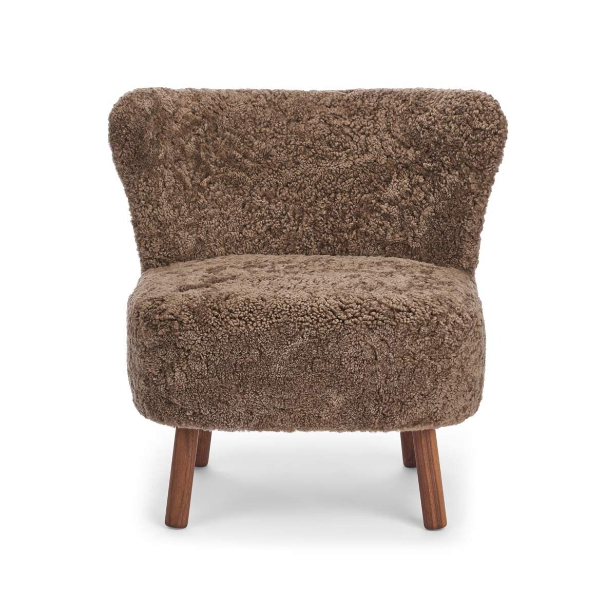 Fauteuil lounge Emil | Laine courte Taupe
