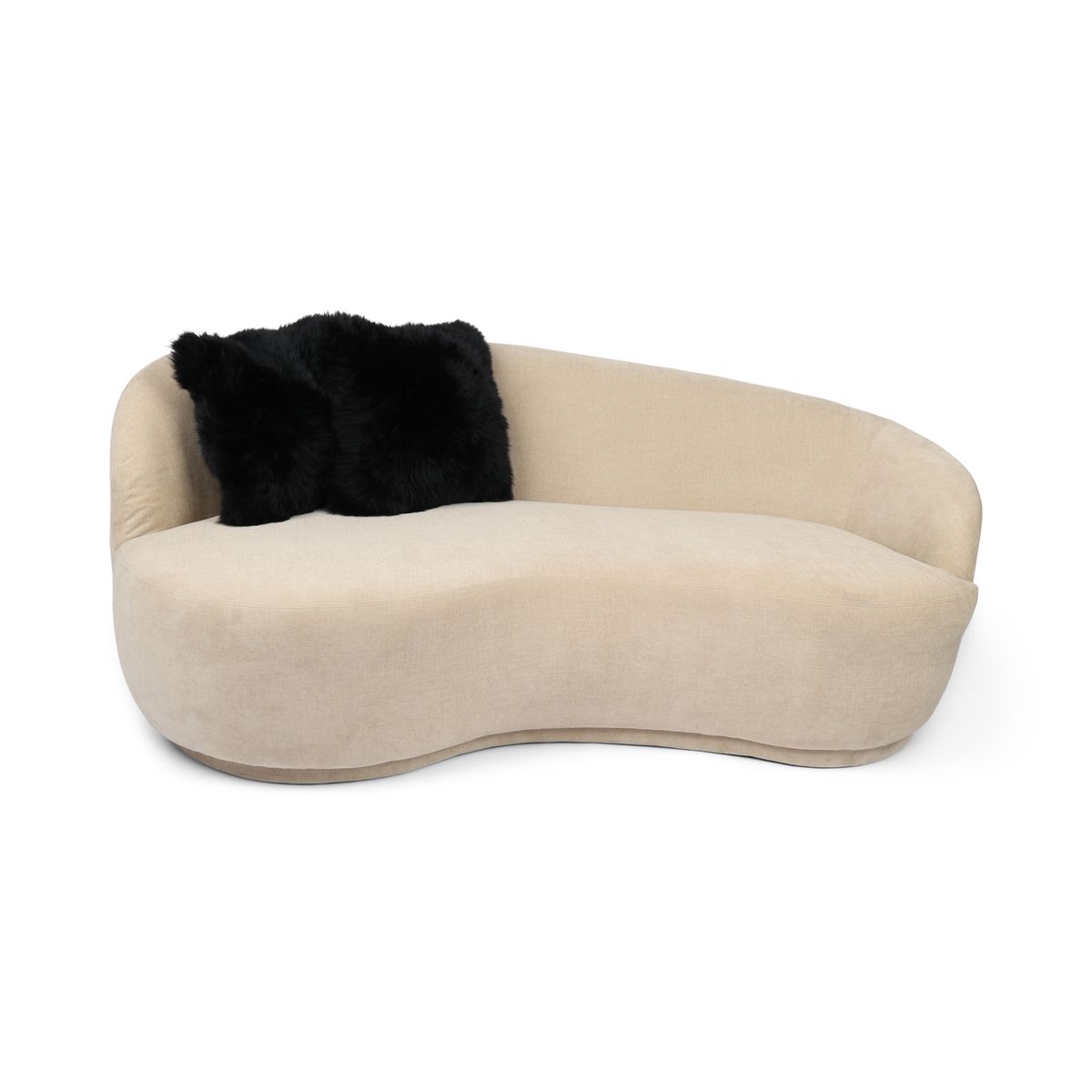 Housse de coussin de siège | Laine longue | Nouvelle-Zélande | 40x40 cm Noir