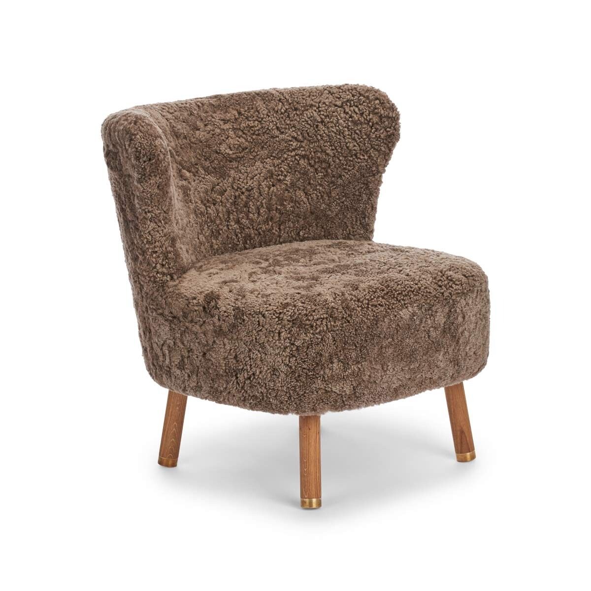 Emil Lounge Chair | Brass | Short Wool