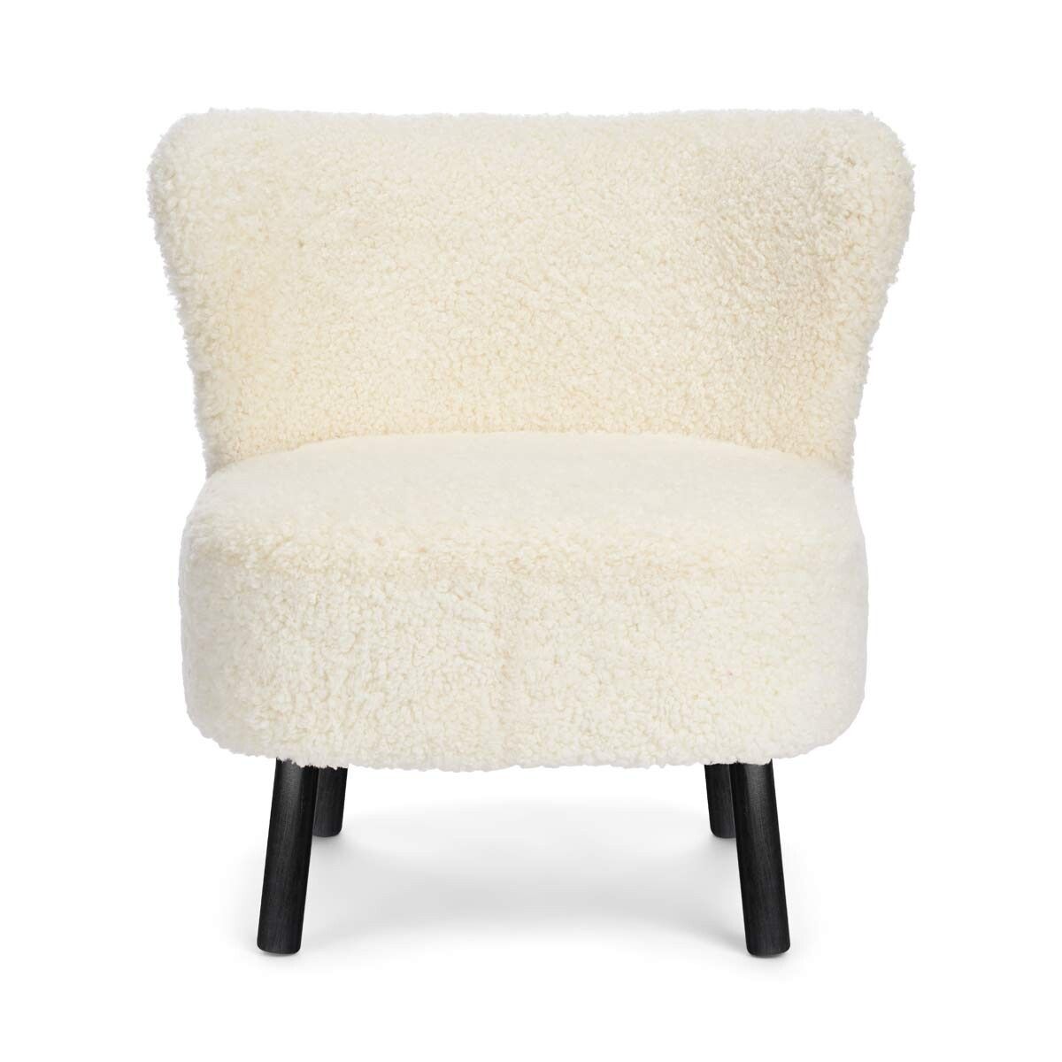 Fauteuil lounge Emil | Laine courte Ivoire
