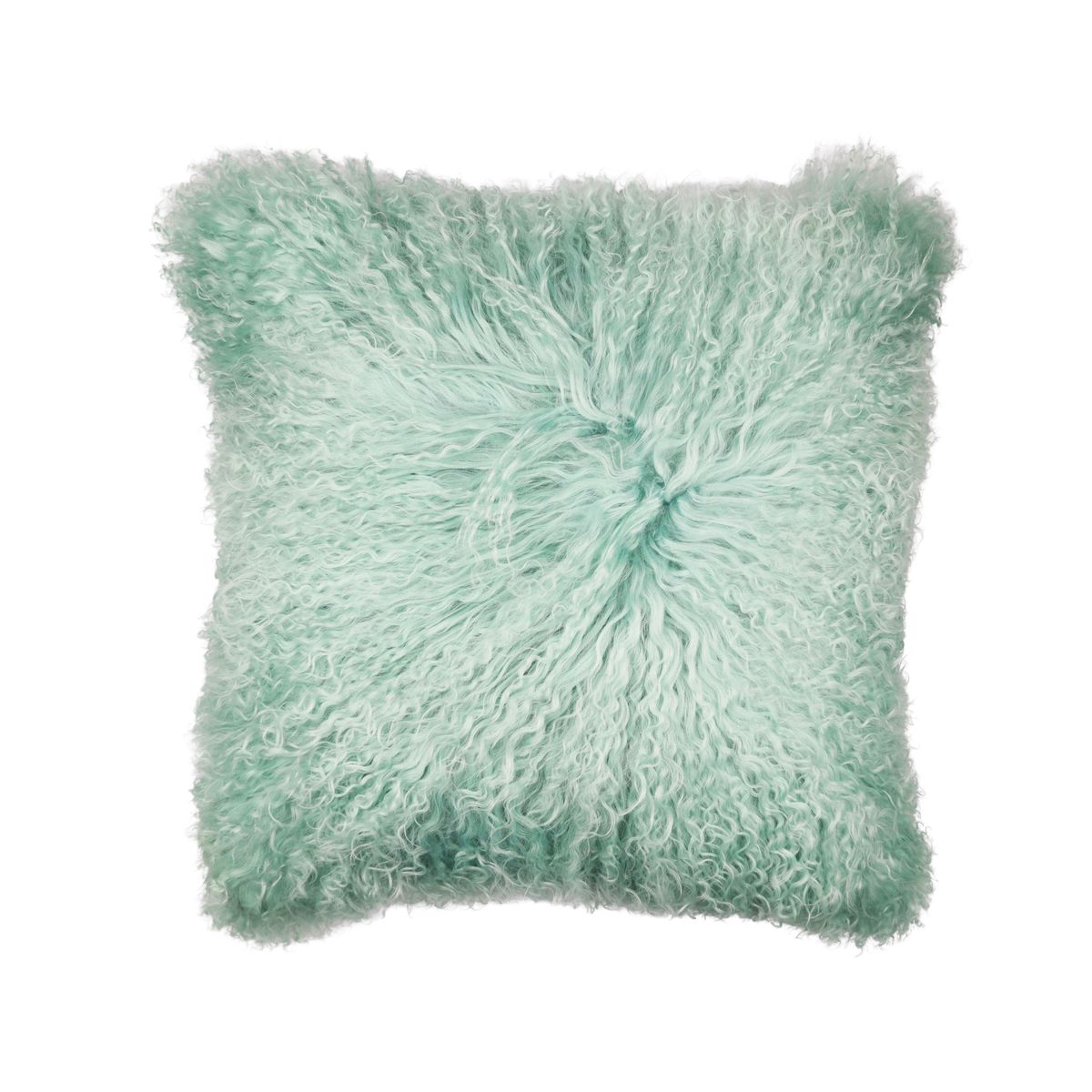 Coussin en peau de mouton tibétain | 50x50 cm Menthe